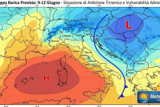 L'anticiclone indeciso, mappa MeteoLive.it