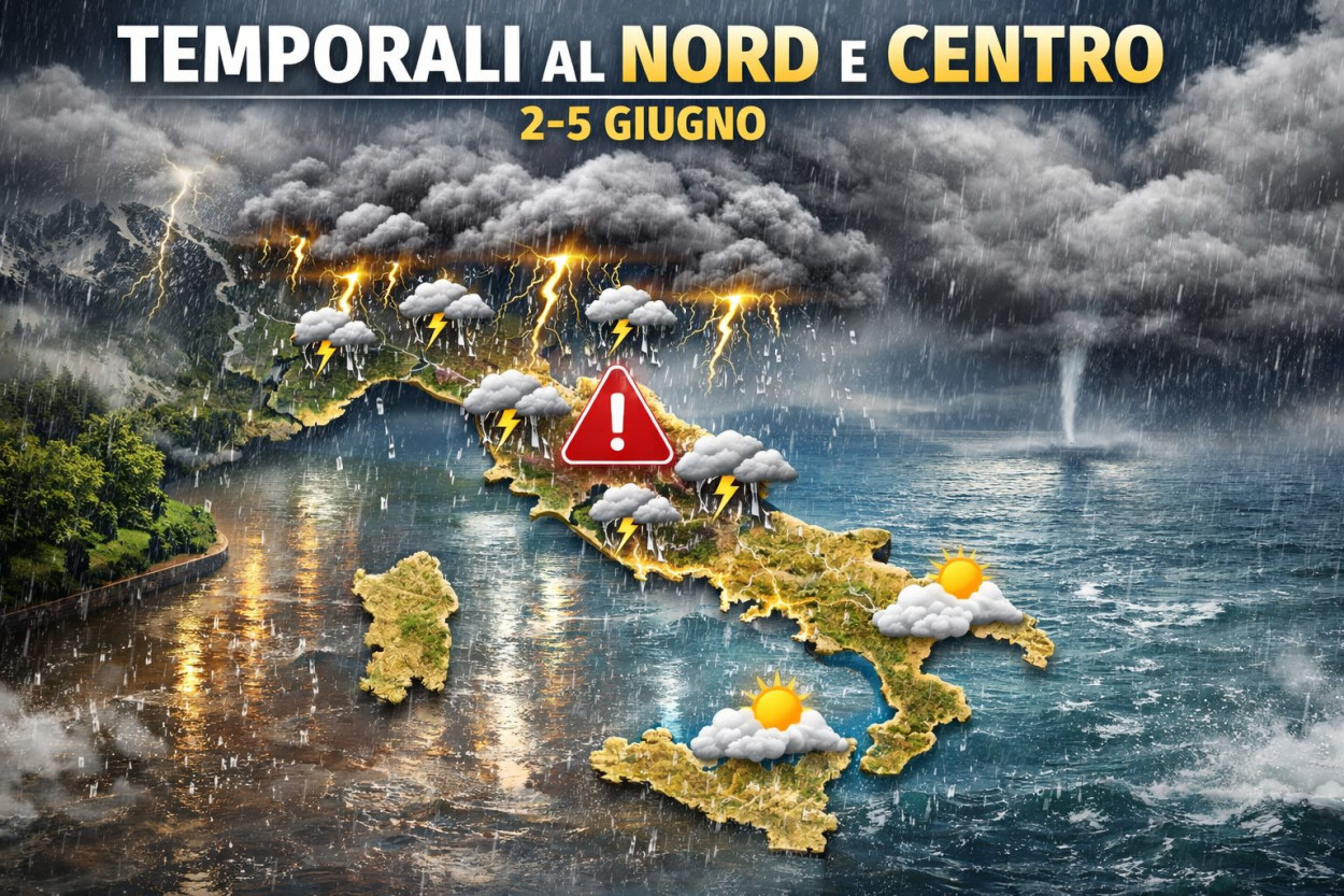 TEMPORALI e GRANDINE fino a venerdì 5 giugno: le aree colpite Doppio attacco temporalesco tra il 2 e il 5 giugno.