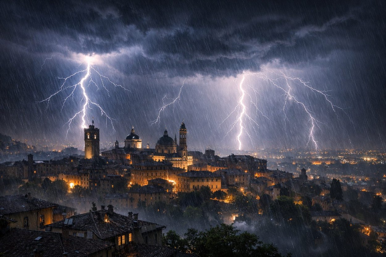 TEMPORALI: ecco la città più bersagliata fino a giovedì 11 I temporali che colpiranno Bergamo nei prossimi giorni.
