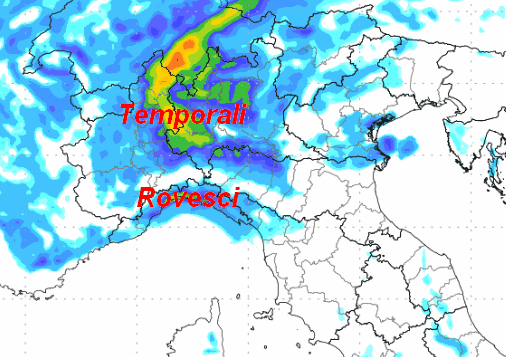 piogge attese al nord fino alle ore 14 di martedi 2 giugno