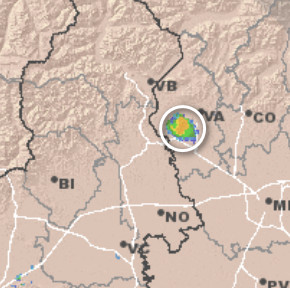 Il rovescio tra Verbanese e Varesotto visto dal radar