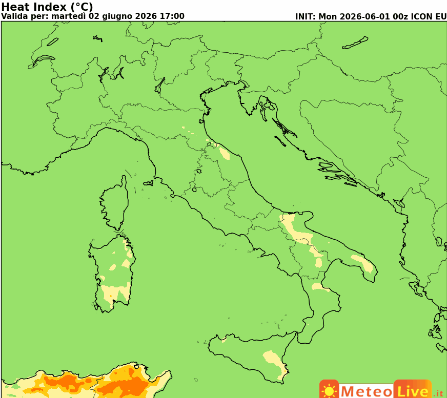 la LEGENDA dei colori che appaiono sulla mappa