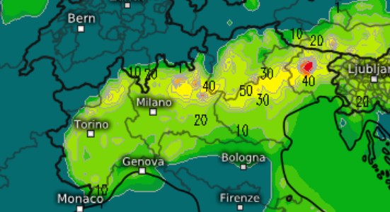 Le zone a maggior rischio grandine tra martedì 9 e mercoledì 10 giugno.