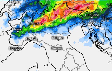 I temporali attesi nella giornata di mercoledì 10 giugno secondo il modello ICON su base grafica Meteologix.