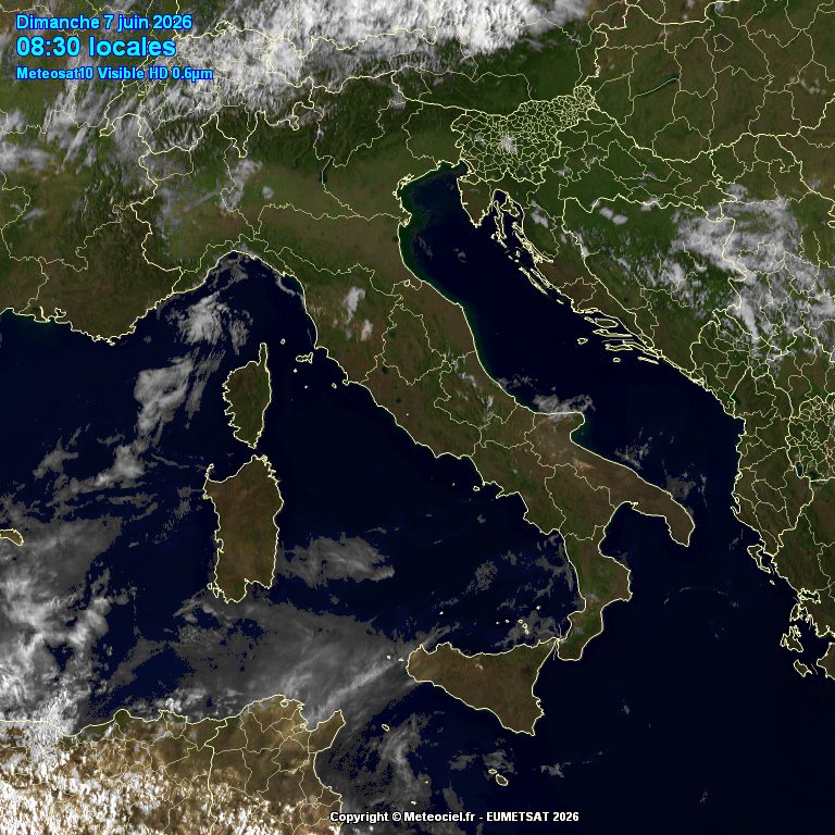 immagine satellitare delle 8.30 di domenica 7 giugno