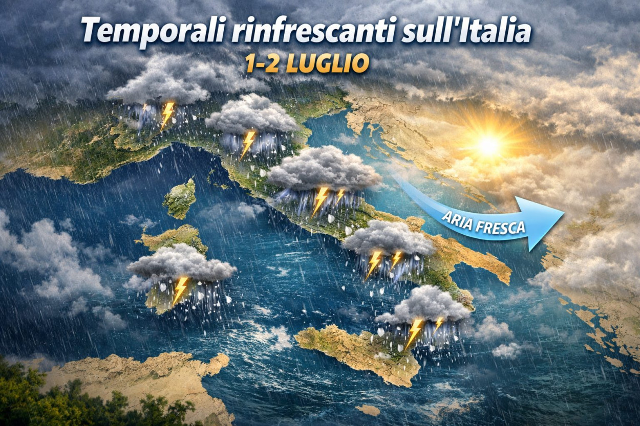 Temporali rinfrescanti in arrivo sull'Italia dall'1 al 3 luglio.
