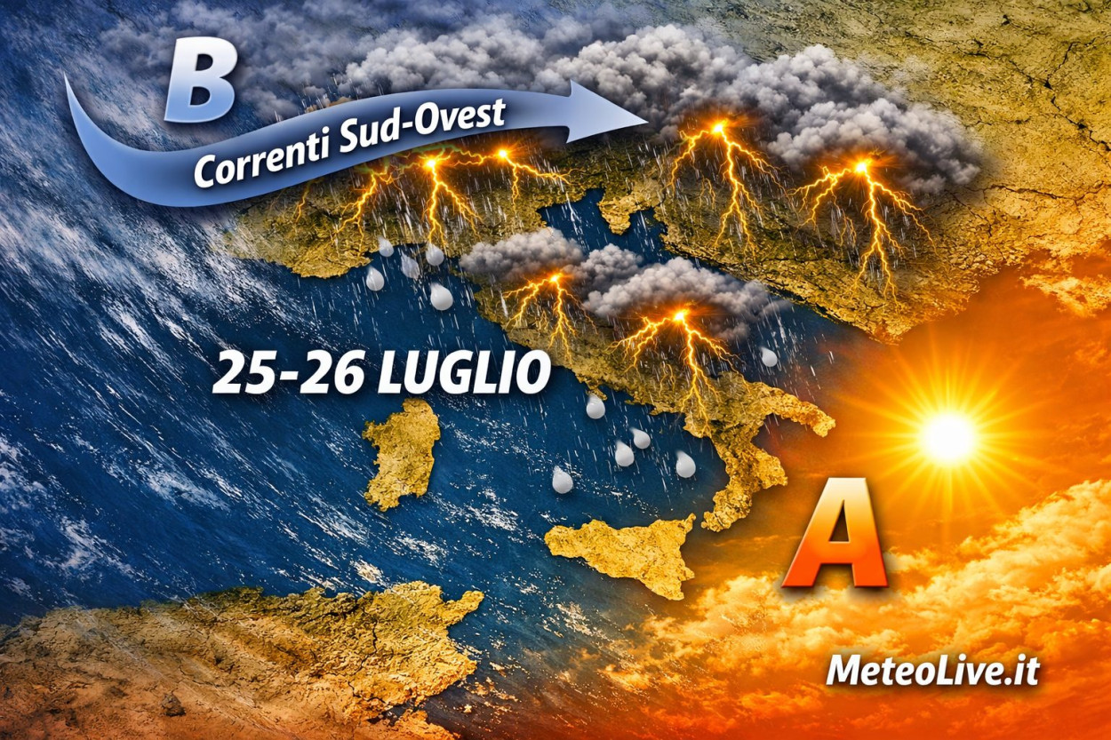 MALTEMPO intenso nel fine settimana 25-26: ecco dove Il maltempo su molte regioni d'Italia atteso nel fine settimana 25-26 luglio