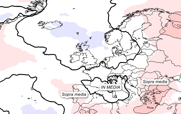 anomalie termiche a 1500 metri attese in Europa nella giornata di martedì 28 luglio secondo la media degli scenari del modello GFS elaborato su base grafica Meteociel