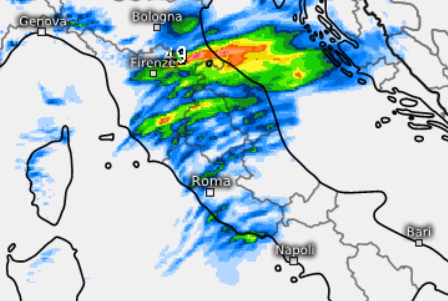 Piogge e temporali di domenica