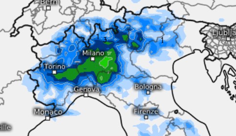 I temporali nel pomeriggio-sera di venerdi al nord, visto dal modello UKMO su grafica Meteologix