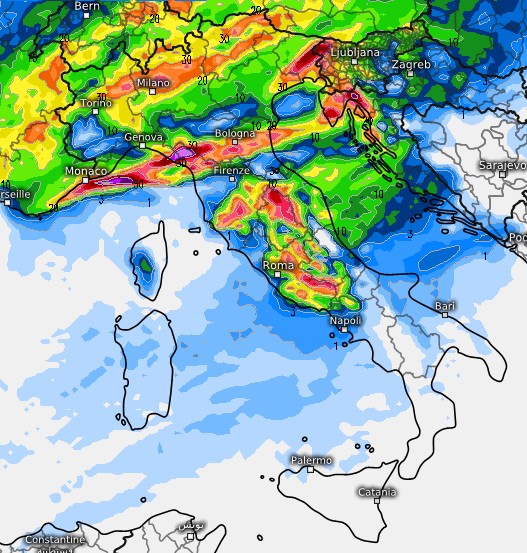 Modello UKMO su base grafica Meteologix per domenica 26 luglio.