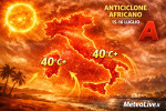 Mercoledì 15 luglio attese temperature oltre i 40°C.