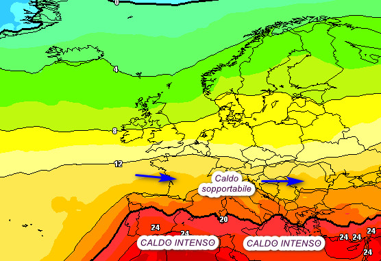 media degli scenari del modello GFS elaborata su base grafica Meteociel e valida per mercoledi 22 luglio