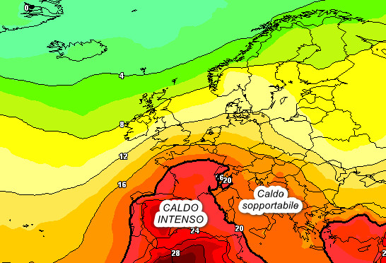 media degli scenari del modello GFS elaborato su base grafica Meteociel