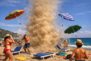 Dust Whirl in spiaggia.