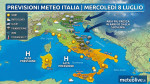 I temporali in arrivo mercoledì 8 luglio.