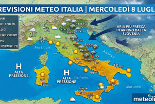I temporali in arrivo mercoledì 8 luglio.