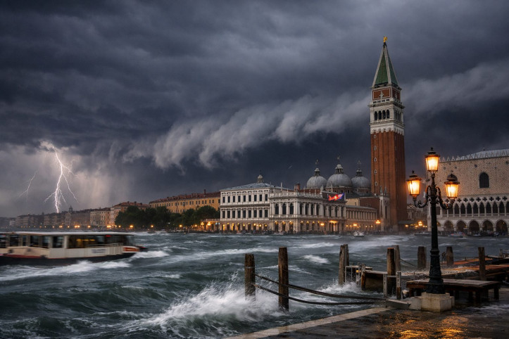 Temporale in arrivo a Venezia.