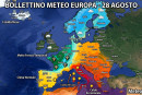 Follie termiche in Europa il 28 agosto.