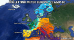 Follie termiche in Europa il 28 agosto.