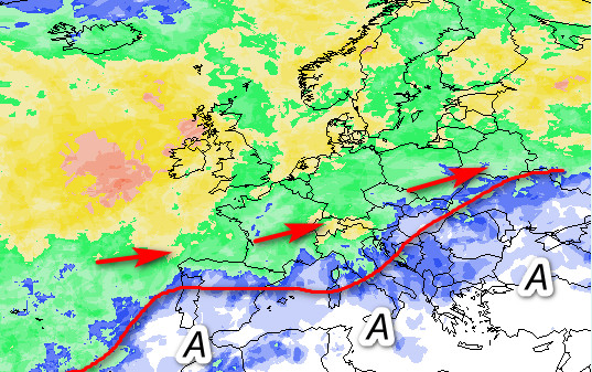 media degli scenari del modello GFS elaborato su base grafica Meteociel:
