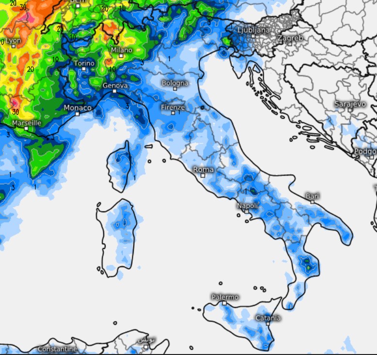 mappa ECMWF su base grafica Meteologix presista per il 17 agosto