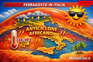 Anticiclone africano ancora protagonista sino a Ferragosto, poi si vedrà.