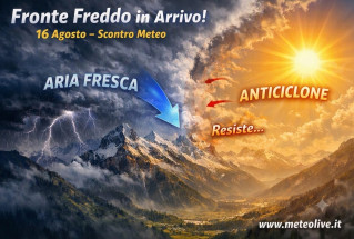 Il possibile sfondamento di un fronte freddo dopo Ferragosto potrebbe regalare una pausa della calura.