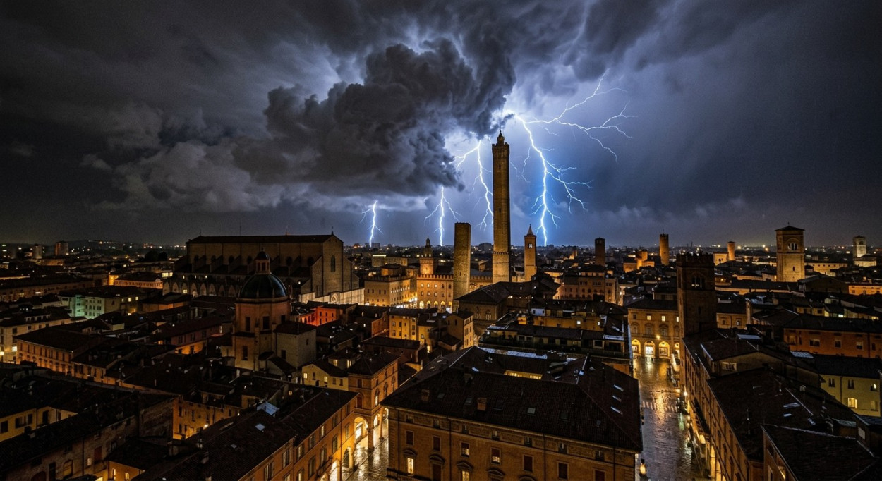 Forte temporale nella notte su Bologna (video) Forte temporale su Bologna stanotte.