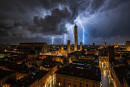 Forte temporale su Bologna stanotte.