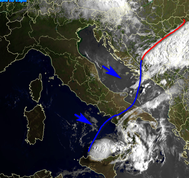 immagine satellitare delle ore 7 di questa mattina
