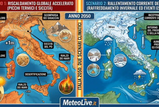 Il clima sull'Italia nel 2050: due ipotesi opposte