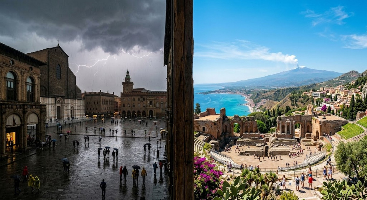 Maltempo atlantico dal 20 agosto, caldo ad oltranza su alcune regioni Italia tagliata in due.
