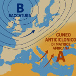 Mappa barica molto insidiosa che riassume la situazione prevista tra il 20 e il 25 agosto.