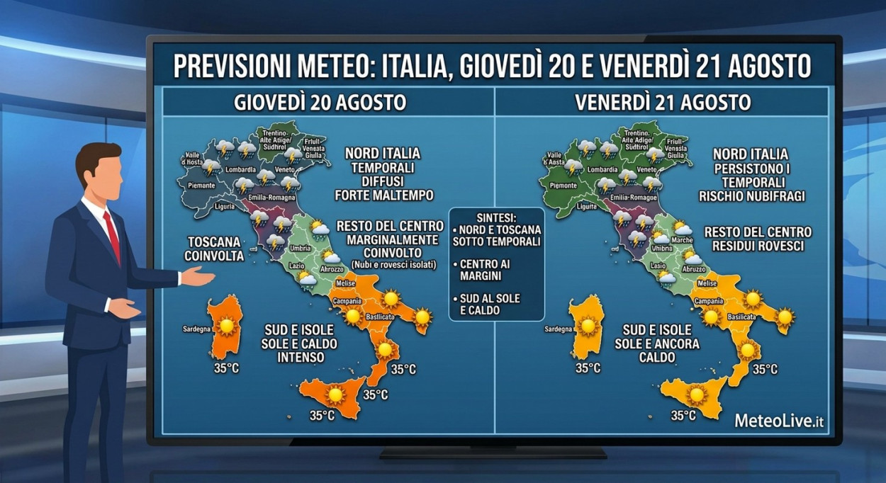 Maltempo 20-21: temporali e nubifragi su 9 regioni Meteo Italia 20-21 agosto.
