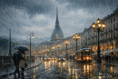 Temporale sul Torinese stamane.