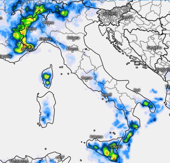 Mappa del modello ICON su base grafica Meteologix per il giorno di Ferragosto.