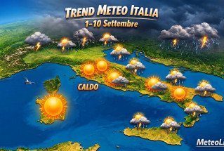 Il trend meteo durante la prima decade di settembre.