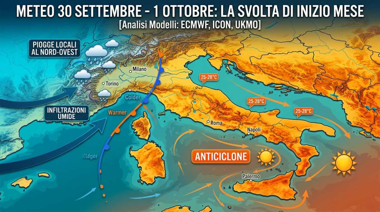 1° Ottobre con la Pioggia: le uniche regioni a rischio secondo i modelli
