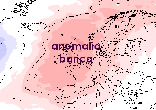 L'anomalia barica prevista dal 18 settembre in Europa, che vede ancora l'anticiclone protagonista, modello ECMWF base grafica Meteociel.