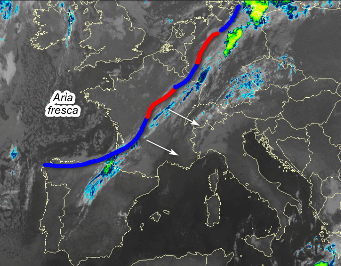 ultima immagine satellitare scattata alle 7.30 di questa mattina