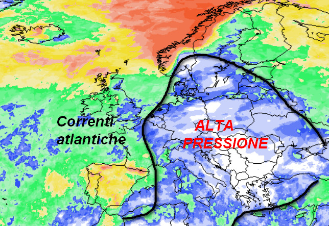 probabilità di pioggia estrapolata quest'oggi dal modello GFS elaborato su base grafica Meteociel per mercoledi 7 ottobre