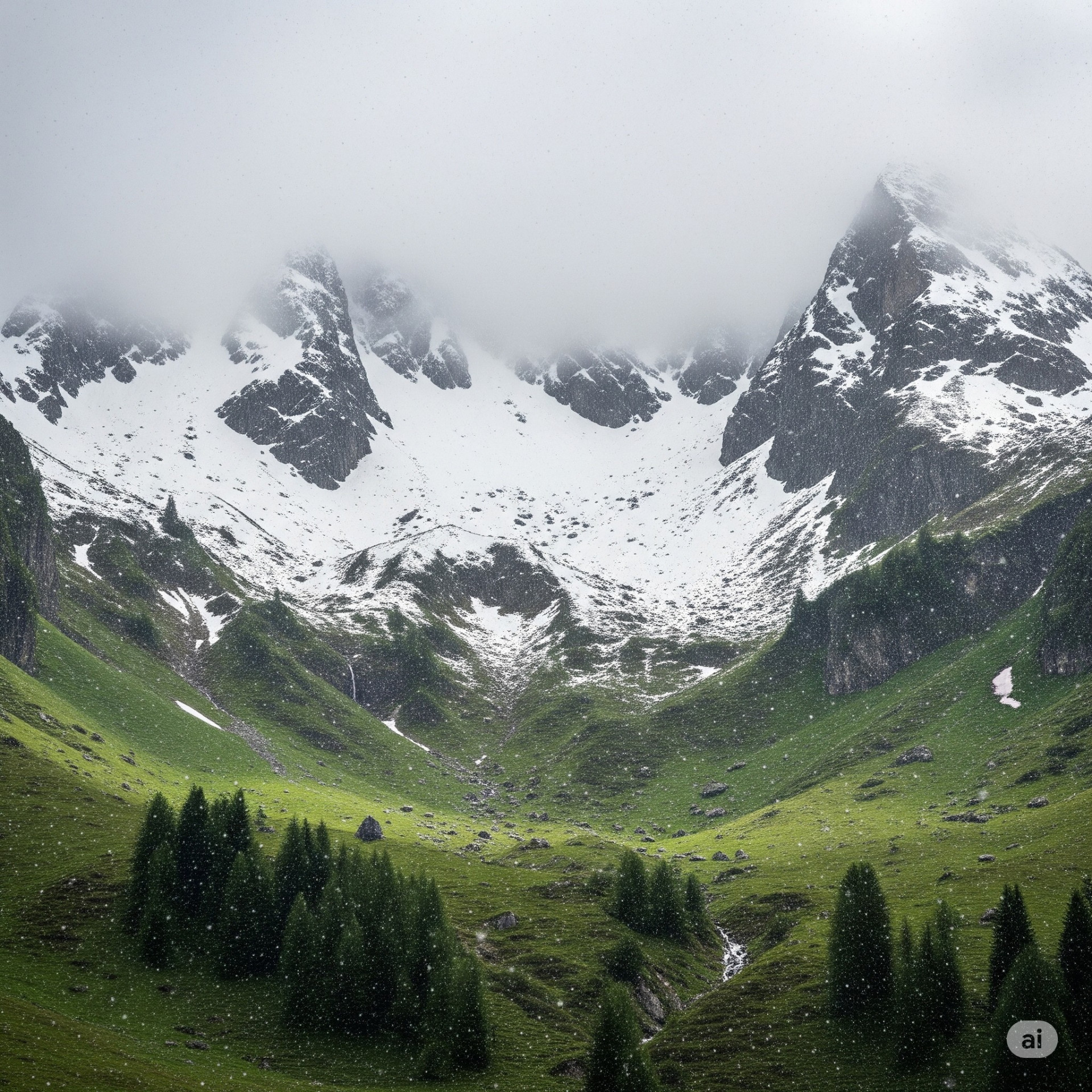 Prima neve nelle Alpi.
