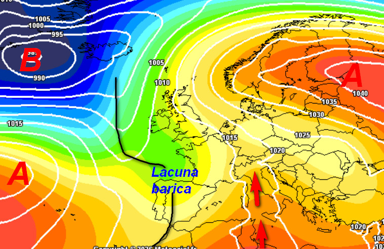 media degli scenari del modello GFS elaborato su base grafica Meteociel valida per martedì 20 ottobre