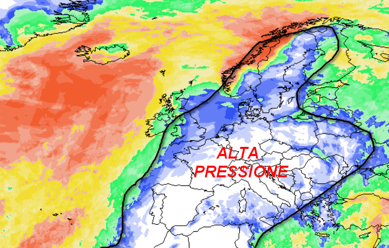mappa mostra la probabilit&agrave; di pioggia in Europa valida per venerdi 30 ottobre secondo la media degli scenari del modello GFS elaborata su base grafica Meteociel