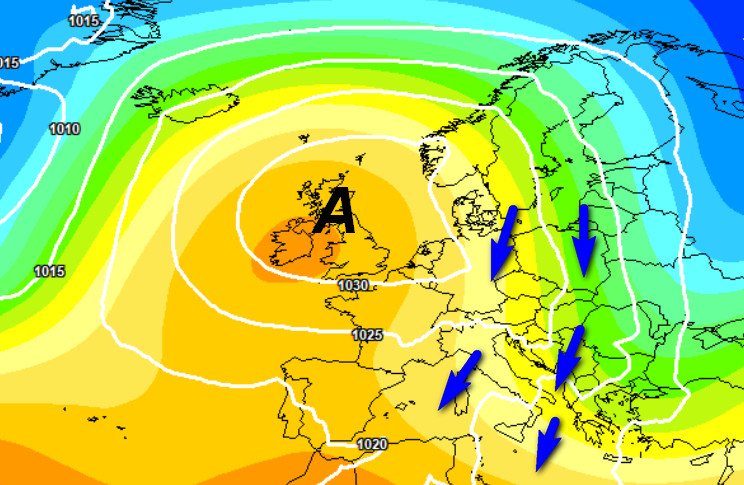 media degli scenari del modello ECMWF elaborato su base grafica Meteociel valida per mercoledi 4 novembre