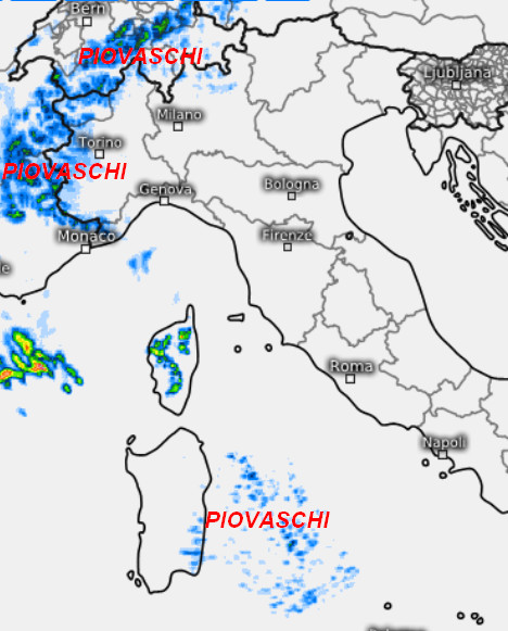 sommatoria delle precipitazioni attese in Italia nell'arco della giornata di sabato 3 ottobre secondo il modello SWISS 4KM elaborato su base grafica Meteologix