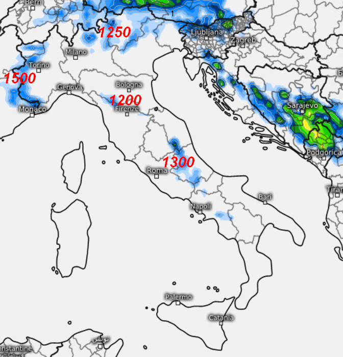 Nevicate attese in Italia nella giornata di domenica 1 novembre.