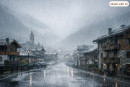 Pioggia forte a Livigno.