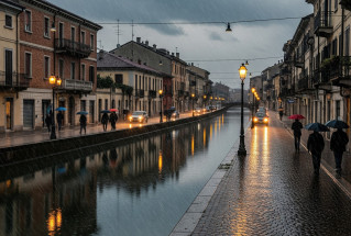 Milano sotto la pioggia.